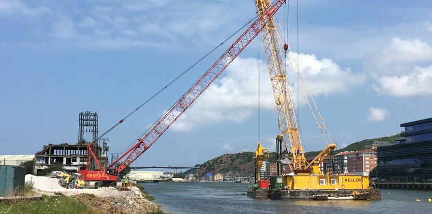 Durante los trabajos de construcción de columnas de grava off shore