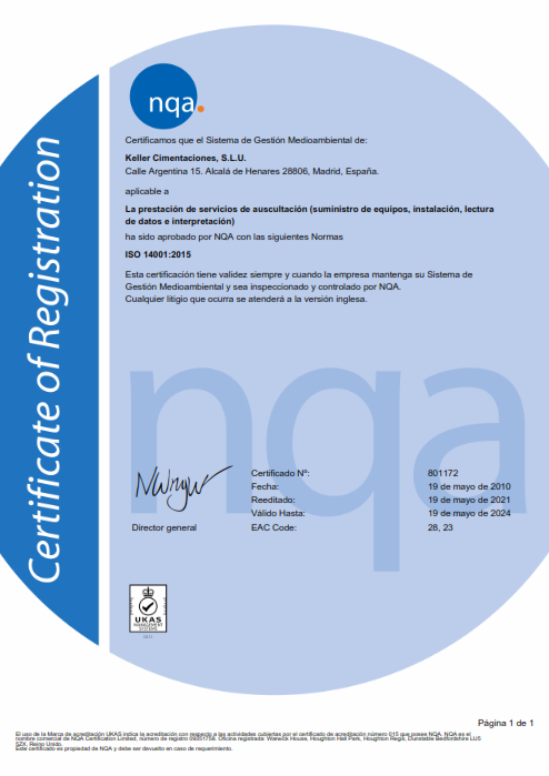 Certificado Sistema Gestion Ambiental ISO 14001